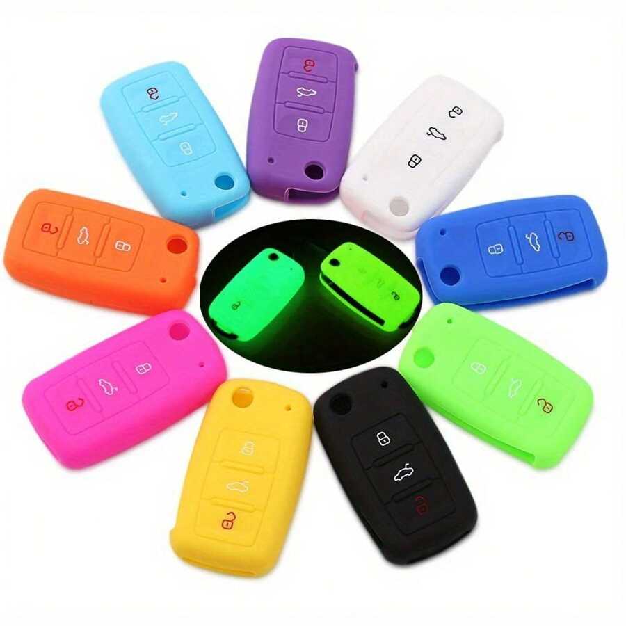 Silicone Key Case For VW Polo Passat B5 Golf 4 5 6 Jetta Mk6 Tiguan Golf CrossFox Plus Eos Scirocco Car Key Cover