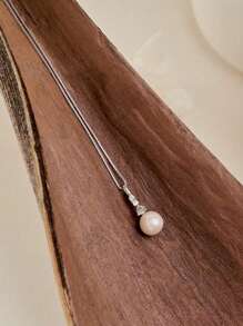 Colar de pérolas de prata esterlina S925 com diamante, colar de noiva, colar de casamento, colar de mãe, presente de dia das mães, presente de madrinha