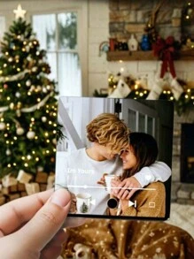 1 pieza, Etiqueta de nevera de acrílico personalizada con música, con tu foto y canción personalizada, se puede reproducir música, etiqueta magnética para nevera, recargable por USB, decoración del hogar, decoración de nevera, regalo de arte musical romántico, regalo de cumpleaños, recuerdo del aniversario de boda, recuerdo de graduación, regalo del Día del Padre y de la Madre, multifuncional, ajustable, decorativa, reutilizable, exquisita, adorable, de alta calidad, moderna, colorida, cómoda, con estilo, personalizada, única, regalos ideales para él, regalos ideales para ella, novio, novia, papá, mamá, familia, amigos, hijo, hija, oficina, sala de té, escuela, hogar, renovación del hogar