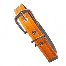 Synthetic Leather Dog Collar For Large And Small Dogs - Orange - View 3