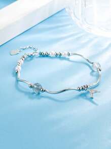 1pc Fish Tail Design Bracelet - Silver - View 3