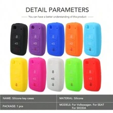 Silicone Key Case For VW Polo Passat B5 Golf 4 5 6 Jetta Mk6 Tiguan Golf CrossFox Plus Eos Scirocco Car Key Cover