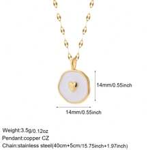 1pc Personalized Necklace With Demon Eye, Sunflower, Bee, Angel Pendant, Orange "Lucky" Golden Heart Pendant, Cross Pendant, Stainless Steel Jewelry For Women