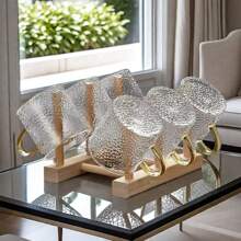 12/6/4/2 Pcs Set 120ml Hammered Glass Cups, High Quality Glass Cups, Tea Cups, Cold & Hot Drink Cups, Suitable For Tea, Coffee, Home, Office, Cafe