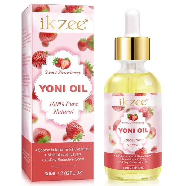 女性油阴道保湿剂 - 女性酸碱平衡 - 女性除臭剂 - 用草莓精油、Yoni 油消除异味 60ML