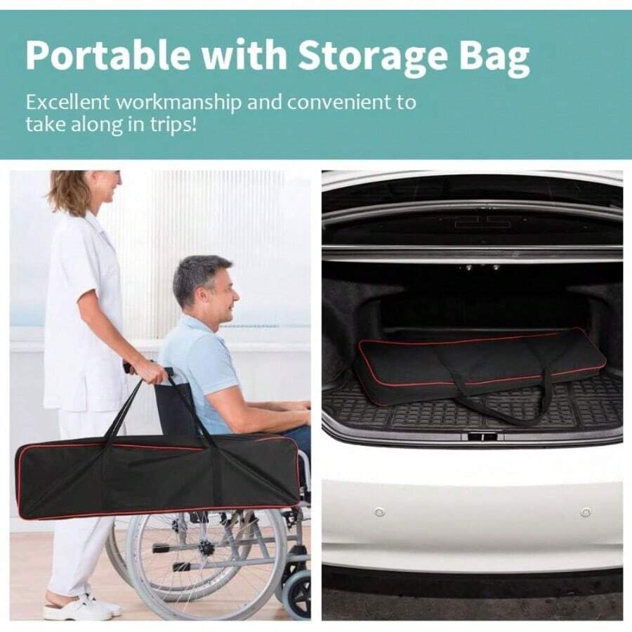 2PCS Telescopic Wheelchair Ramps 5FT Gardhom Portable Adjustable Ramps ...