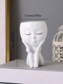 1pc Polyresin Plant Pot, Nordic Figure Design Flower Pot For Home Decor