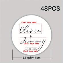 48/96pcs Custom Wedding & Engagement Thank You Stickers - Perfect For Gift Wrapping, Party Favors & Decorations, Black/White,Multi-Functional,Adjustable, Ornamental,Reusable,Exquisite,Adorable,High-Quality,Modern,Colorful,Cute,Comfortable,Stylish,Custom,Personalized,Unique,Ideal Gifts For Him,Ideal Gifts For Her,Boyfriend,Girlfriend,Dad,Mom,Family,Friends,Son,Daughter,Office,Tea Room,School,Home,Home Refresh,Customized Stickers