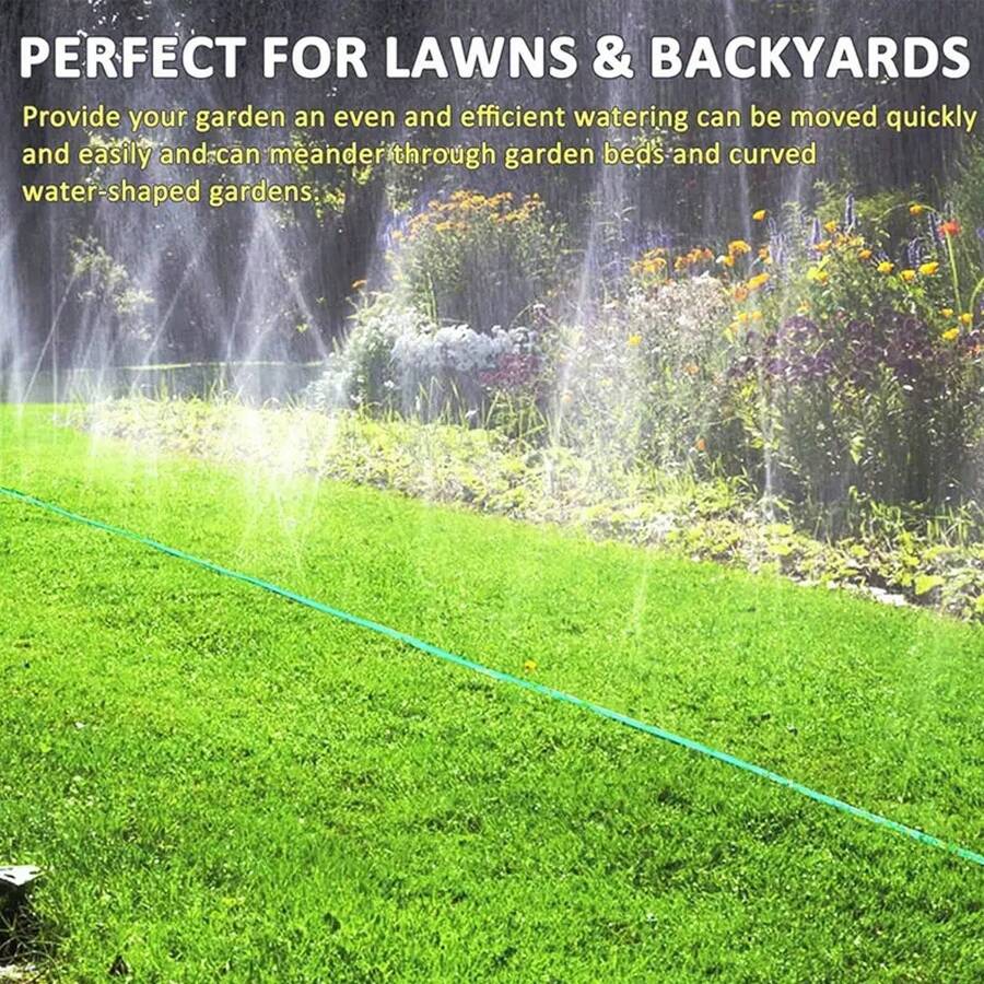 1 Set Manguera de rociado universal verde de PVC | Longitudes de 3m-30m para enfriamiento de trampolines y riego de jardines