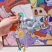 Móc khóa hình hoa Macaron lớn thủ công, mặt dây chuyền dễ thương, dây bện nylon, phụ kiện trang trí túi xách thời trang, mặt dây chuyền túi xách nhiều màu sắc - Nhiều màu - Xem 9