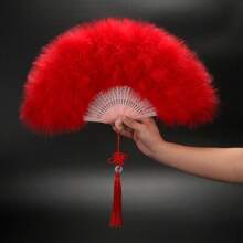 Foldable Feather Fan Marabou Feather Vintage Flapper Hand Fan Fan For 1920s Gatsby Party Party Dancing Decoration - Multicolor - View 10