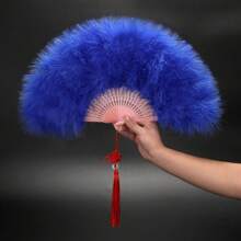 Foldable Feather Fan Marabou Feather Vintage Flapper Hand Fan Fan For 1920s Gatsby Party Party Dancing Decoration - Multicolor - View 12