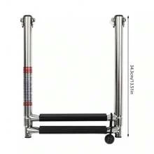 WUPYI Stainless Steel Boat Ladder, 2-Step Boat Telescoping Ladder, Stainless Steel Telescoping Ladder - Silver - View 3