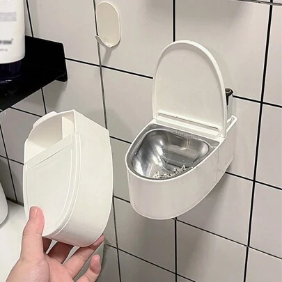 1 pieza Cenicero con tapa de inodoro de imitación cerámica - Anti-ceniza voladora, de doble uso para encimera o pared, cenicero estiloso para sala de estar o baño, cenicero portátil, accesorio decorativo para el hogar y la oficina, forma asimétrica única, artículos decorativos para sala de estar y oficina
