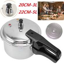 3L/5L Aluminum Pressure Cooker W/Release Valve &Amp, Multiple Protective Devices, Pressure Canner Compatible With Gas &Amp, Induction Cooker