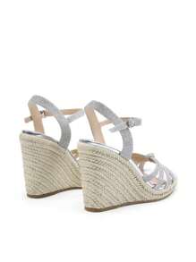 Women'S Open Toe Dressy Espadrille Strappy Casual Braided Heels Comfortable Valentine's Day Vacation Ankle Strap Summer  Platform Wedge Sandals - 銀色 - 查看 10