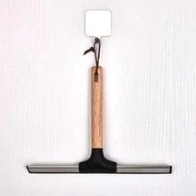 新款木柄玻璃刮刀 家用窗户清洁 浴室镜子刮刀 清洁工具 硅胶玻璃刮刀 - 黑色 - 查看 3