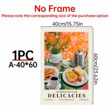 1pc Tea And Toast Breakfast Print, Kitchen Wall Poster, Flowers, Colourful Posters, Still Life, Gift For Food Lover, Fun Decor, Canvas Posters For Home Kitchen,Wall Art Gifts Birthday Graduation - Multicolor - View 13