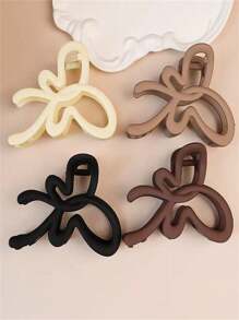 3pcs Large Piranha Plastic Hair Claw/Frosted Hair Clip Korean Version - 6 pecas sortida - 查看 8