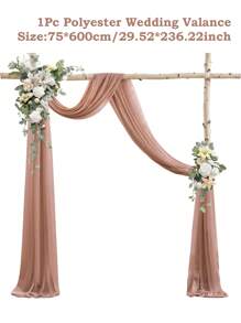 1 件 75*300/600 厘米香槟色薄纱窗帘，适用于婚礼、生日派对、迎婴派对、婚礼派对装饰、新娘送礼会、婚礼仪式、婚宴、家居背景、多功能婚礼拱门、楼梯、椅子装饰、情人节礼物、婚礼回礼 - 深香檳色 - 查看 10