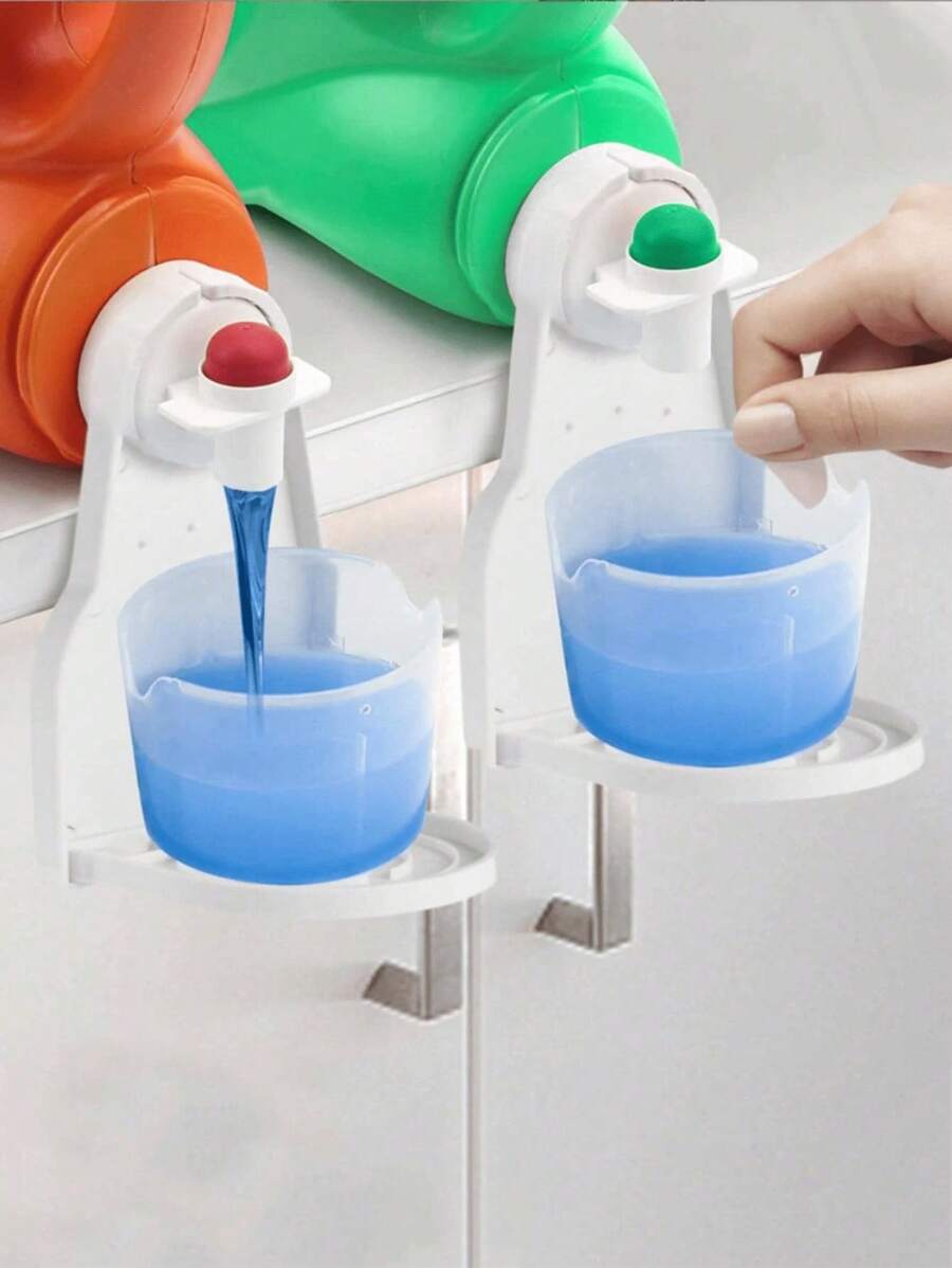1/2/3PCS Giá để cốc đựng bột giặt, Khay hứng nước giặt nhỏ giọt, Chân đế có thể gập lại, Kệ di động đơn giản, Giá để cốc đựng nước xả quần áo - Có thể sử dụng trong phòng tắm, nhà vệ sinh, ban công - trắng - Xem 1