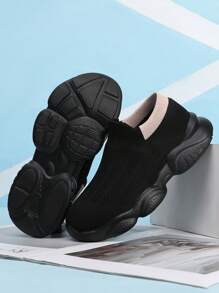 经典儿童袜子鞋，男童透气休闲运动鞋，青少年新款一脚蹬轻便软底步行鞋