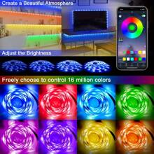 1 set Ruban lumineux LED 5050 RVB DIY, Ruban LED flexible 5V USB, Ruban de diode, Télécommande musicale et contrôle par application pour l'éclairage arrière de télévision et la décoration de la pièce avec des bandes lumineuses