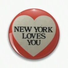 The Red Heart-Shaped Badge Conveys The Romantic Declaration Of 'New York Loves You'!