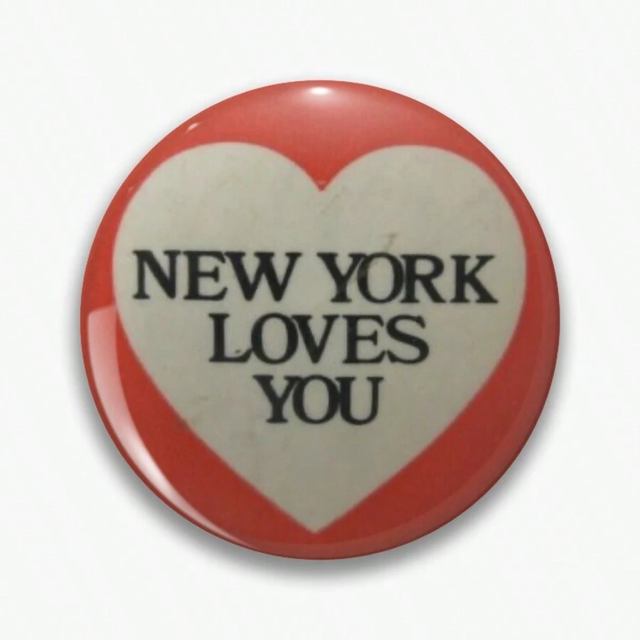 The Red Heart-Shaped Badge Conveys The Romantic Declaration Of 'New York Loves You'!
