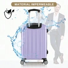 Maleta de Viaje 18 Pulgadas Carry On Rígida, Equipaje de Mano Cabina con 4 ruedas y candado integrado, Variedad de Colores - Morado - Ver 3