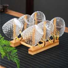 12/6/4/2pcs 120ml Dragon Scale Patterned Glass Cup, High Quality Glass Cup, Tea Cup, Hot & Cold Drink Cup, Suitable For Tea, Coffee, Home, Office, Cafe, Ramadan - Clear - View 4