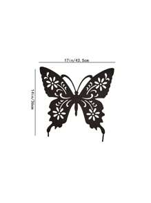 CIFbuy 1 件蝴蝶形金属地插装饰，适用于庭院、花园、草坪等各种户外场景。金属地插装饰，金属花园装饰。 - 黑色 - 查看 3