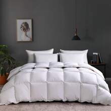 Luxury Hotel Goose Feathers Down Comforter For Year-Round, Luxurious Cozy Duvet Insert Filled Goose Feathers & Down, Skin-Friendly Duvet Insert With Corner Tabs, Medium Warmth Hotel Bedding Comforter, Machine Washable - White - View 1