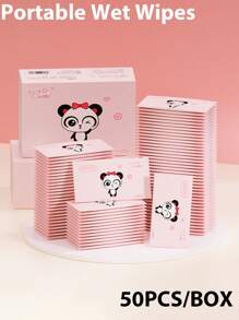 BROS Wet Wipes Pink Disposable 1/25/50pcs Portable Wet Wipes,Compact Portable, Extractable Cleaning Sanitary Wipes, Suitable For Daily Cleaning And Outdoor Camping.Travel Hand And Mouth Cleaning, Mini Portable Wet Wipes For Hand And Oral Cleaning - Non-Woven Outdoor Body Care Wet Wipes, Daily Hygiene Cleaning, Suitable For Men And Women