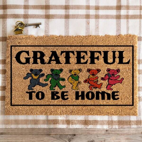Grateful To Be Home Doormat, Colorful Doormat, Home Doormat, New Home Gift, Closing Gift, Outdoor Mat, Front Door Mat, Funny Doormat