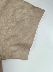 1 chiếc áo thun nam tuổi teen dáng rộng, cổ tròn, tay ngắn, in chữ Los Angeles, thích hợp mặc ngoài trời/trong nhà, mùa xuân/hè/thu. - Màu Khaki - Xem 6