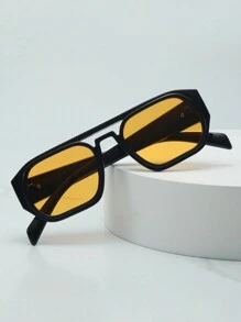 1 chiếc kính mát nam gọng đôi phong cách cổ điển nhẹ chất lượng cao sang trọng tối giản thời trang, thích hợp khi lái xe, du lịch, giải trí, thể thao ngoài trời, sử dụng hàng ngày cho kỳ nghỉ hè ở bãi biển, ngoài trời, du lịch - khung đen khiêu dâm - Xem 3