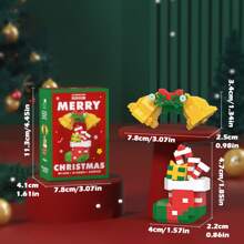 Set de bloques de construcción mini para decoración navideña - Papá Noel, muñeco de nieve, árbol de Navidad, reno, trineo, adecuado para niños de 6 a 8 años, regalos de invierno, regalos de Acción de Gracias, bloques de colores, regalo de Navidad para niños, mini de Navidad, decoraciones navideñas, Navidad para niños, calendario de Adviento Navidad niños, regalos de Navidad para niños - Multicolor - Ver 9