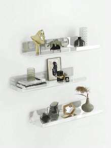2pcs Acrylic Storage Shelf, Clear Floating Wall Mounted Rack, Display Cabinet, Book Storage, Multi-Purpose Storage Rack For Bedroom, Bathroom And Living Room, Gift For Valentine's Day - Clear - View 5
