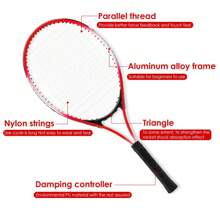 27 Inch Adults Tennis Racquets Tennis Racket Set With 2 Tennis Balls For Starter - Red - View 2