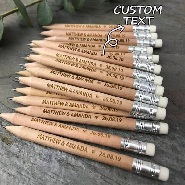 Pencil Us In Wedding Invitations | Rustic Save The Date Cards, Personalised Custom Engraved Pencils Favour, Wedding Gift, Boho Wedding,Multi-Functional, Ornamental,Reusable,Exquisite,Stylish,High-Quality,Colorful,Modern,Custom,Personalized,Unique