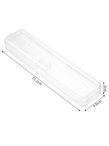 Transparent Rectangle Nail Art Tool Storage Box Set, Including Nail File Buffers, Nail Art Pen Holder, Nail Drill Storage, Nail Gel Pen Organizer, Sponge Holder, Portable Long Storage Case - Clear - View 8