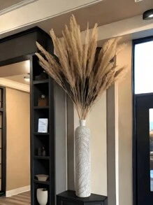 1 Pc Large Modern Resin Floor Vase -24 Inch /30 Inch Tall - Bohemian Style, Elegant Stripe Relief Texture, Ideal For Pampas Grass Container, Autumn Office/Home Decor, Wedding Decorations, Halloween And Christmas Decoration, Holiday Decoration Room Decor Flower Vase Glass Vase - Multicolor - View 5