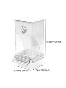 1pc Clear Acrylic No-Mess Automatic Seed Dispenser Bird Feeder - Spill-Proof Easy-Refill Cage-Mountable-Perfect For Parrot Budgie Canary Cockatiel Finch And Small Bird Owners