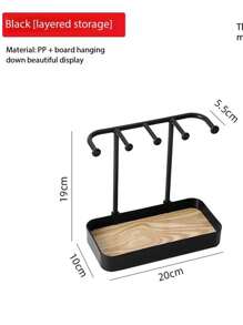 Jewelry Organizer Stand, Necklaces Holder With Wooden Tray, Necklace Display Stand Jewelry Storage Hooks For Necklace, Bracelets, Earrings, Ring, Keys, Watches Sun Travel Cool Back To School