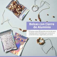 100PCS Bolsas Herméticas Resellables, Bolsas Holografica Reutilizables, a Prueba de Olores, Bolsas de Plástico con Cierre de Cremallera, para Dulces, Especias, Cables