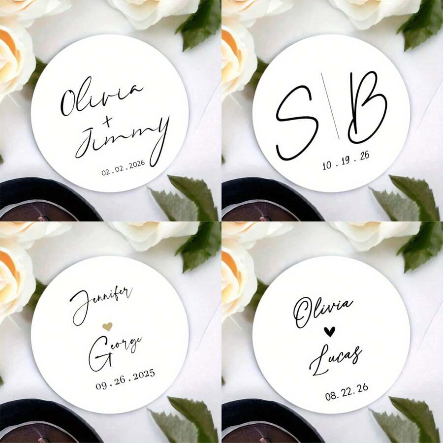 48/96pcs Custom Wedding & Engagement Thank You Stickers - Perfect For Gift Wrapping, Party Favors & Decorations, Black/White,Multi-Functional,Adjustable, Ornamental,Reusable,Exquisite,Adorable,High-Quality,Modern,Colorful,Cute,Comfortable,Stylish,Custom,Personalized,Unique,Ideal Gifts For Him,Ideal Gifts For Her,Boyfriend,Girlfriend,Dad,Mom,Family,Friends,Son,Daughter,Office,Tea Room,School,Home,Home Refresh,Customized Stickers