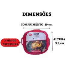 Forma de Silicone Quadrada para Airfryer 19cm Fritadeira Elétrica 5 a 6 Litros Tamanho Grande