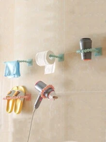 浴室置物架浴室壁挂卫生纸毛巾挂钩吹风机架多功能可调节淋浴架 - 彩色 - 查看 4