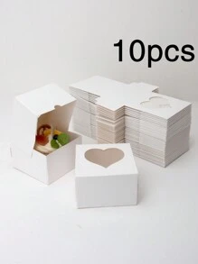 5pcs/10pcs Heart Window Wavy Edge Cake/Pastry/Chocolate/Cookie Gift Boxes, Suitable For Birthday, Party, Wedding - Paper - View 13